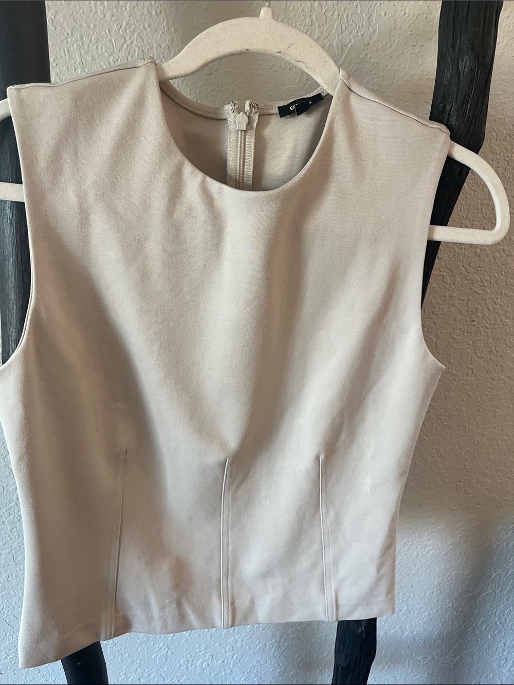 Sleeveless Cream Women's Sheath Dress